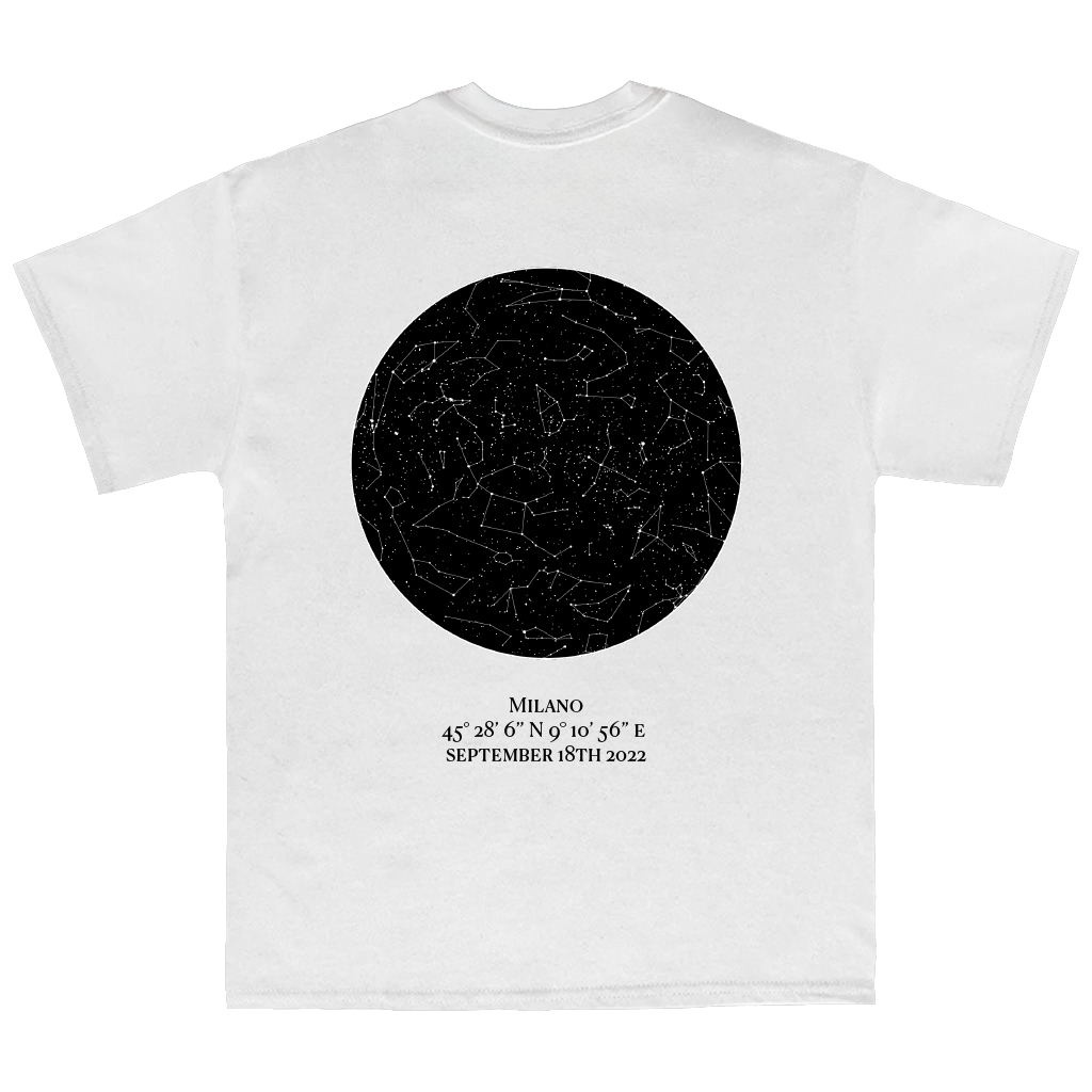 Mappa Stellare con data fidanzamento T-Shirt personalizzata