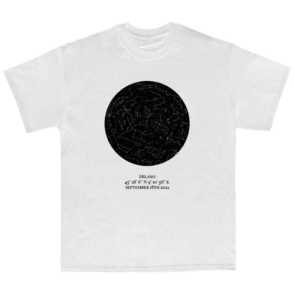 Mappa Stellare con data fidanzamento T-Shirt personalizzata