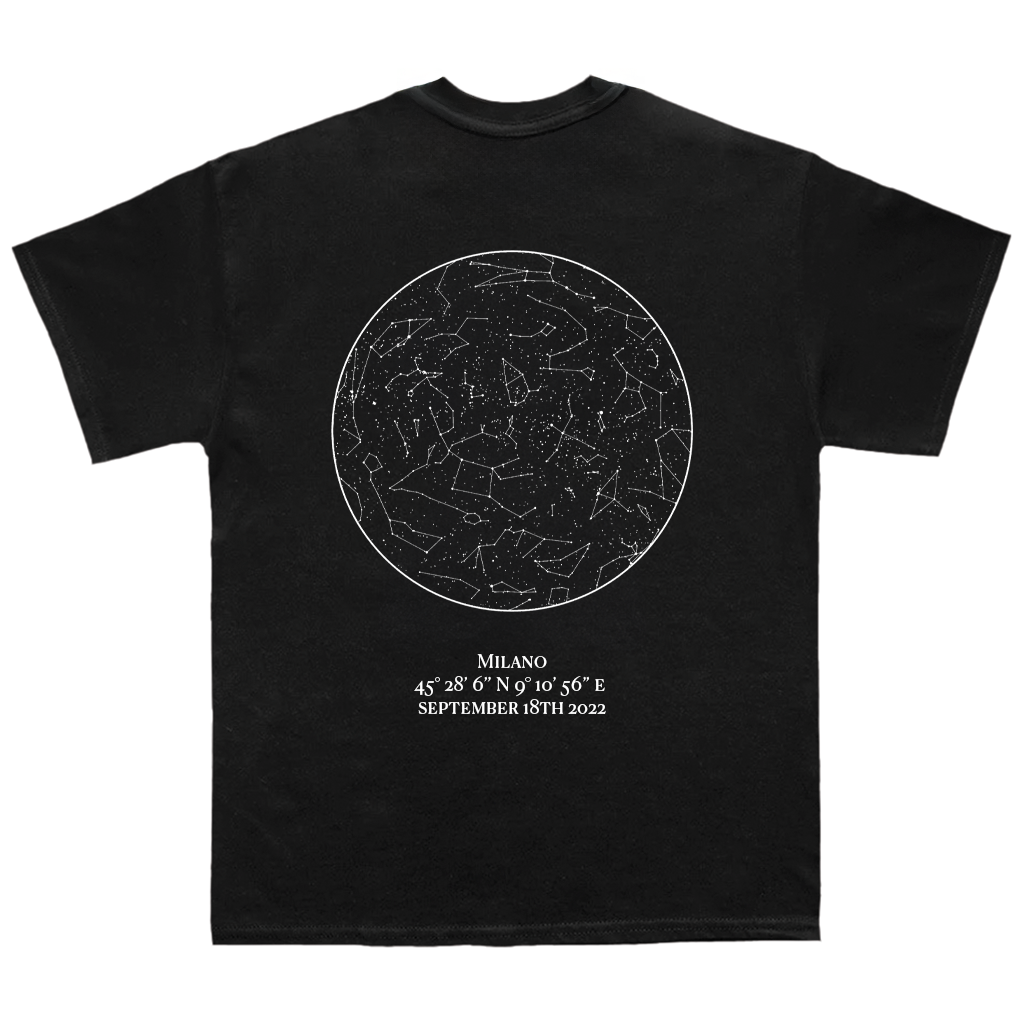 Mappa Stellare con data fidanzamento T-Shirt personalizzata