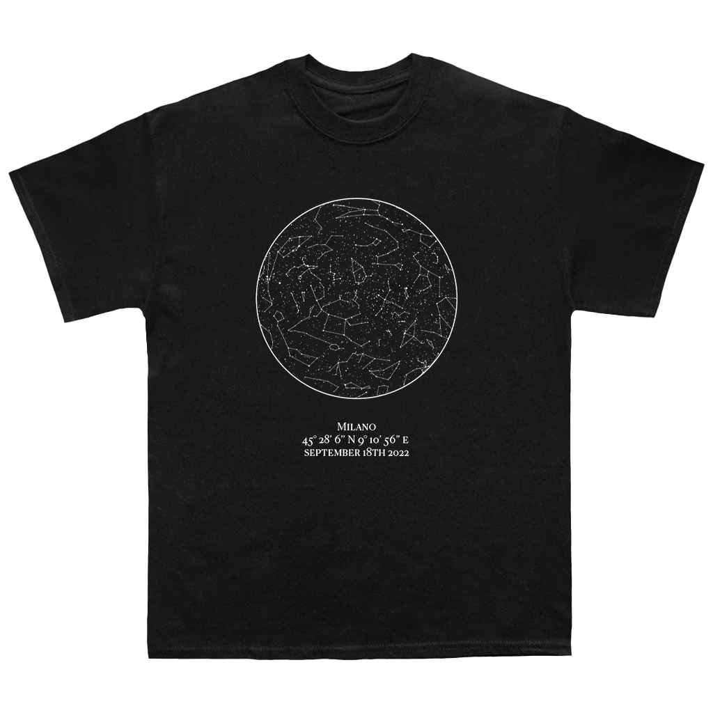 Mappa Stellare con data fidanzamento T-Shirt personalizzata