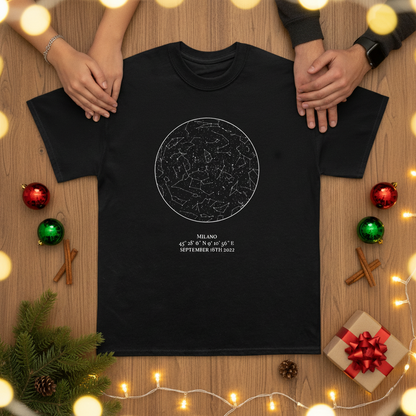 Mappa Stellare con data fidanzamento T-Shirt personalizzata